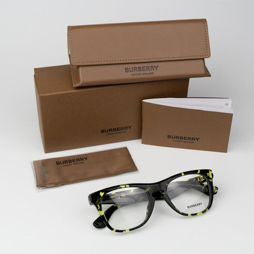 NEW Burberry BE2409 4124  Green Havana Square Unisex Eyeglasses BE 2409 - Picture 10 of 10